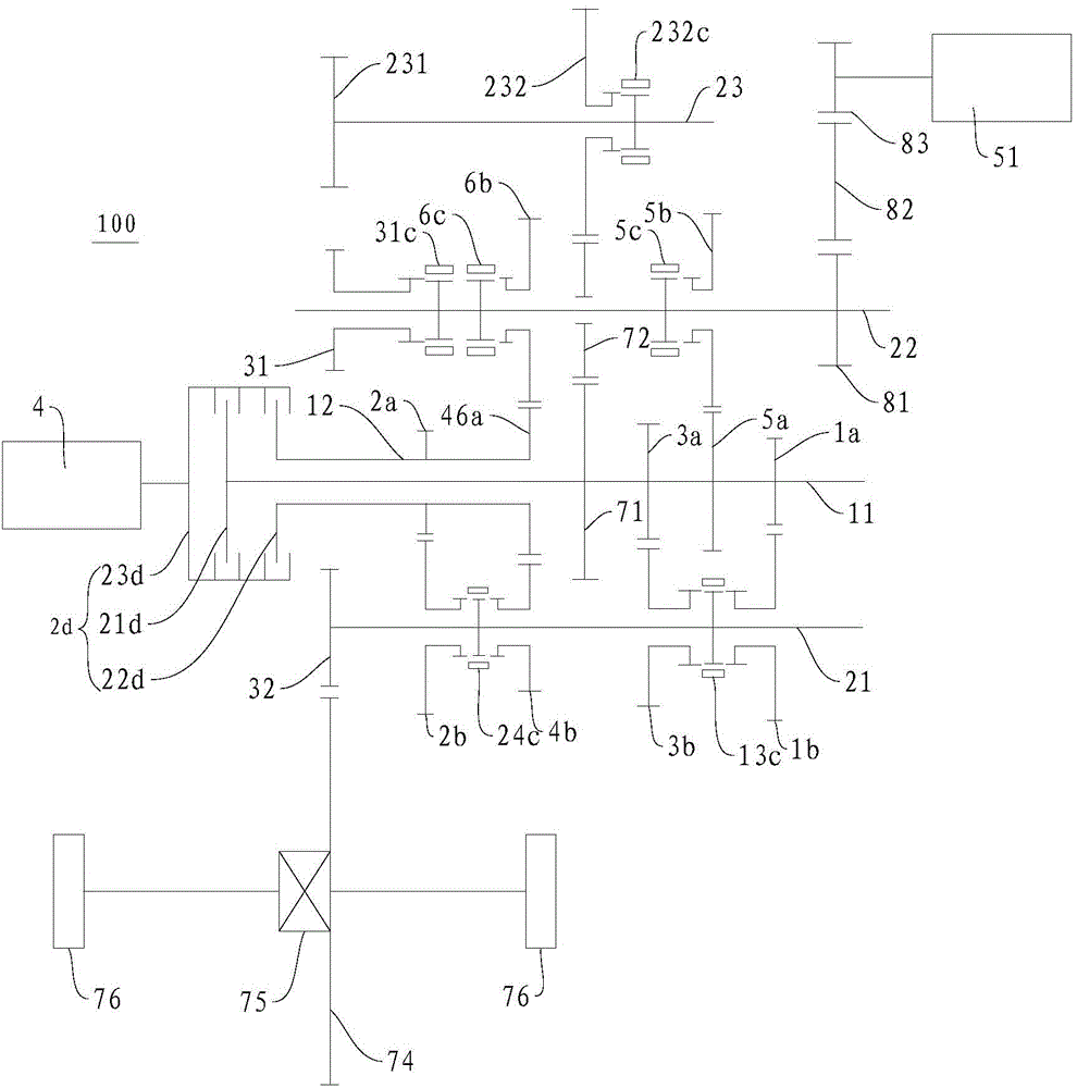 Power transmission system for vehicle and vehicle with the same