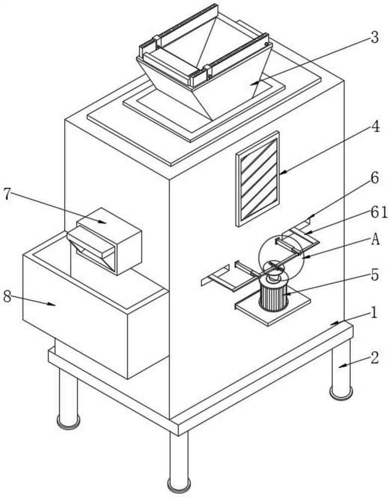 Crushed material collecting device for rice crust production