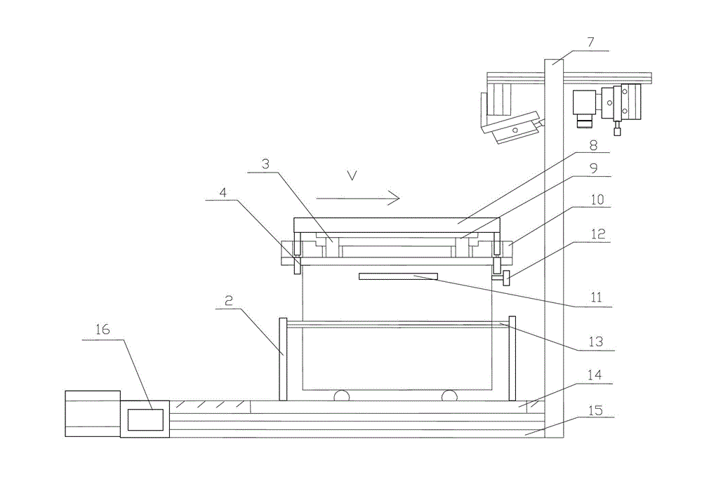 Test bench for off-line detection on surface of continuous casting slab