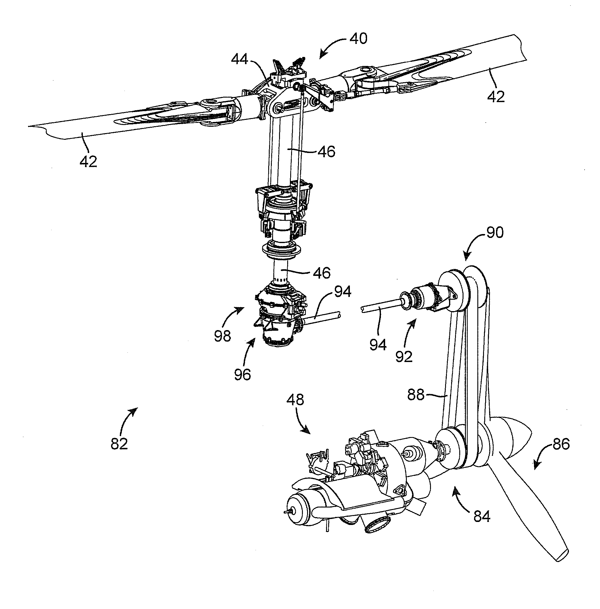 Pre-landing, rotor-spin-up apparatus and method