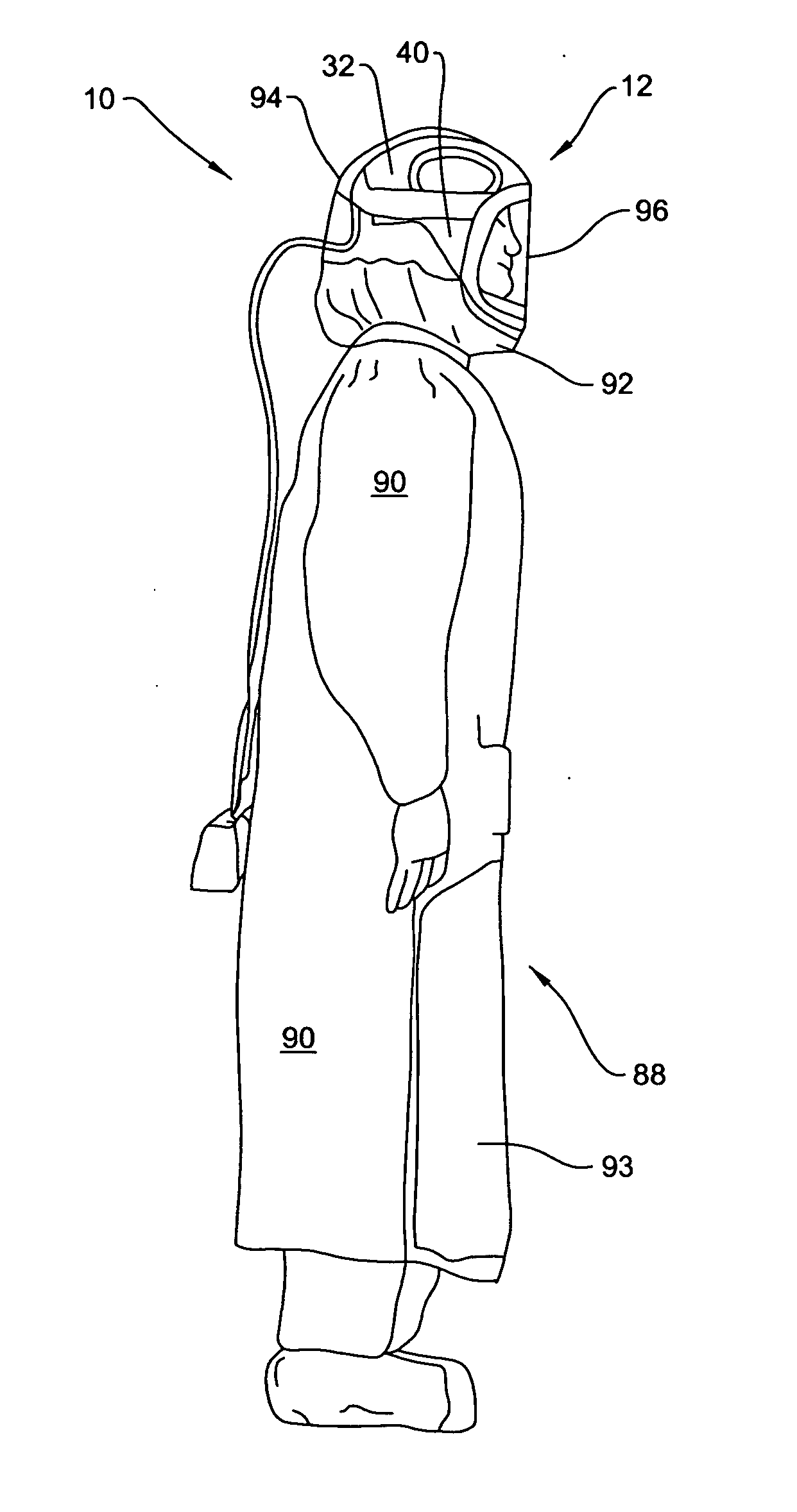 Medical/surgical personal protection system providing ventilation, illumination and communication