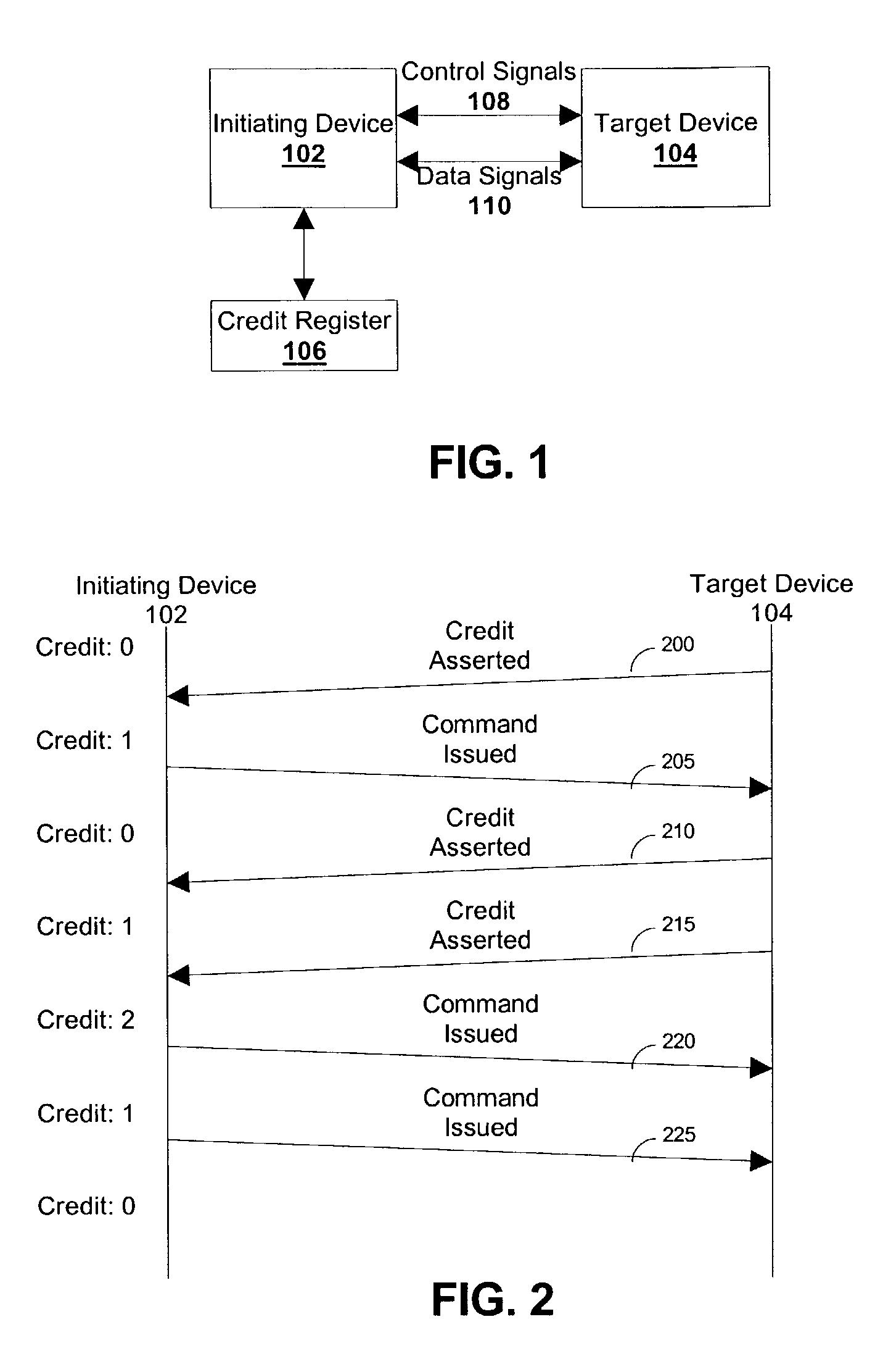 Interface with credit-based flow control and sustained bus signals