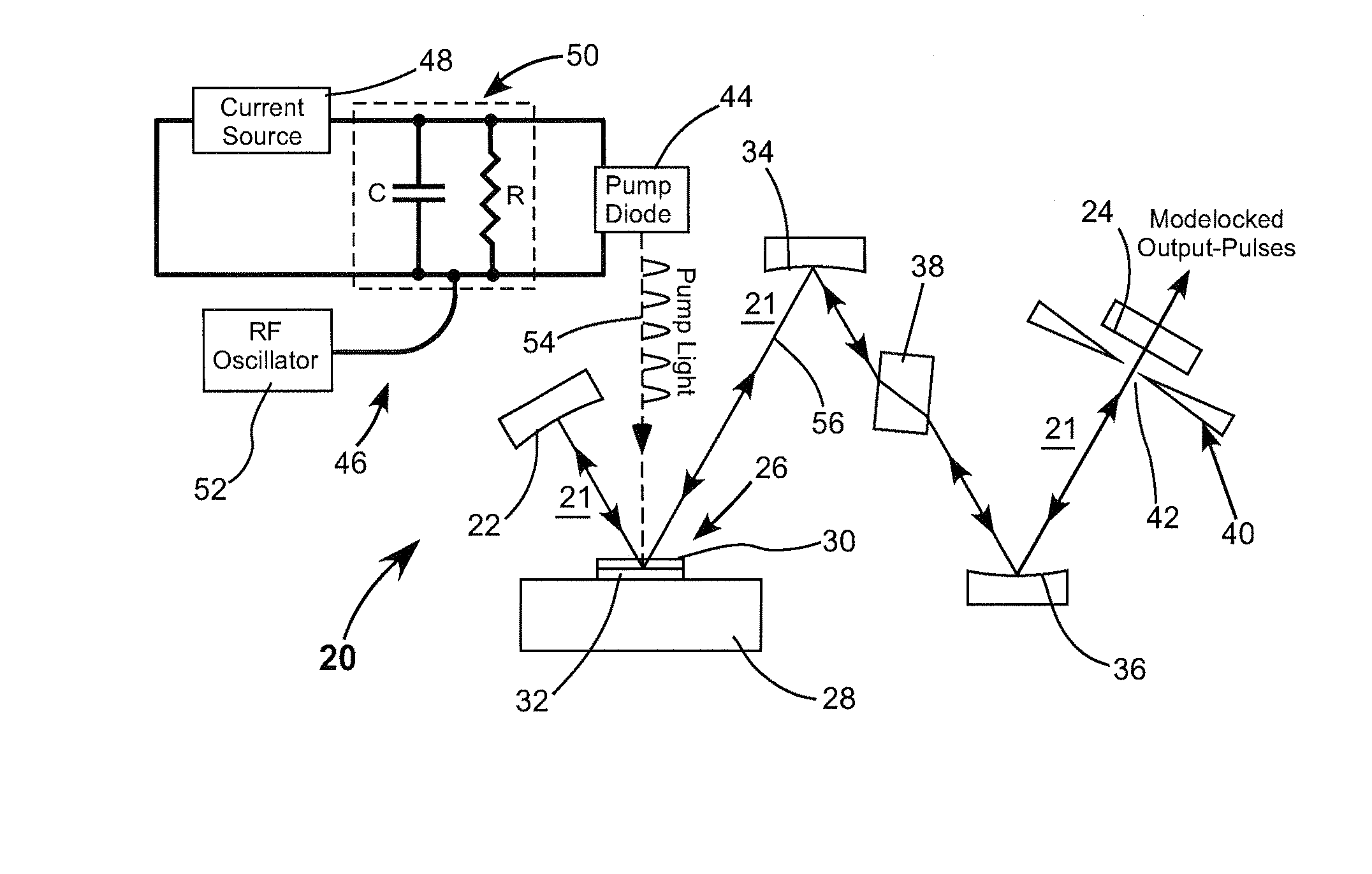 Mode-locked external-cavity surface-emitting semiconductor laser