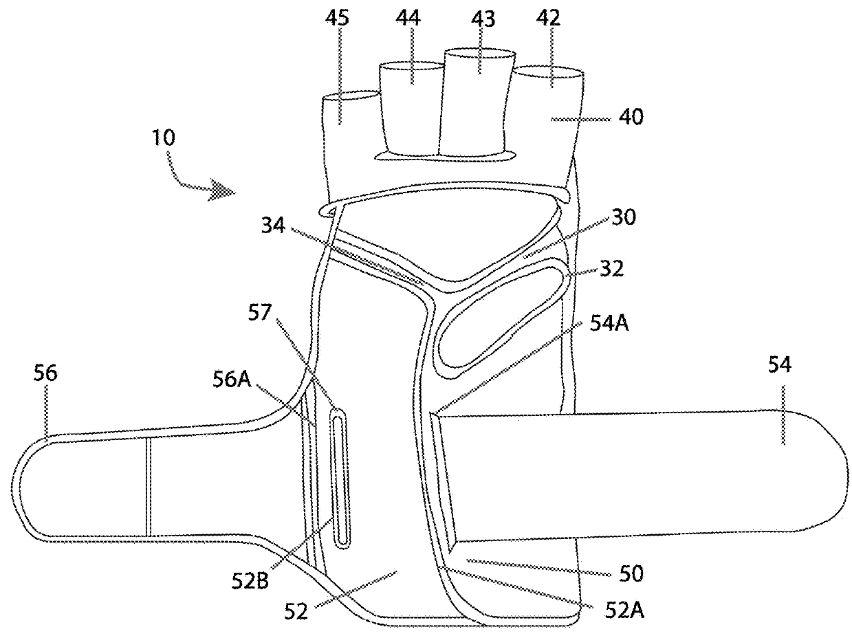 Sports glove having improved wrist strap and dorsal splint system