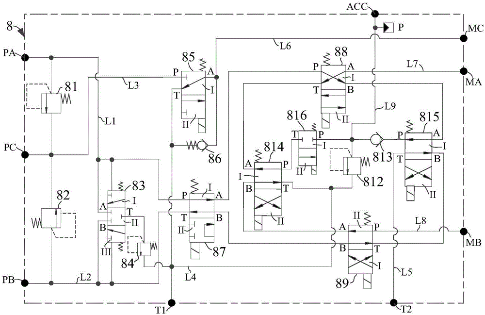 A hydraulic transmission system that allows energy recovery