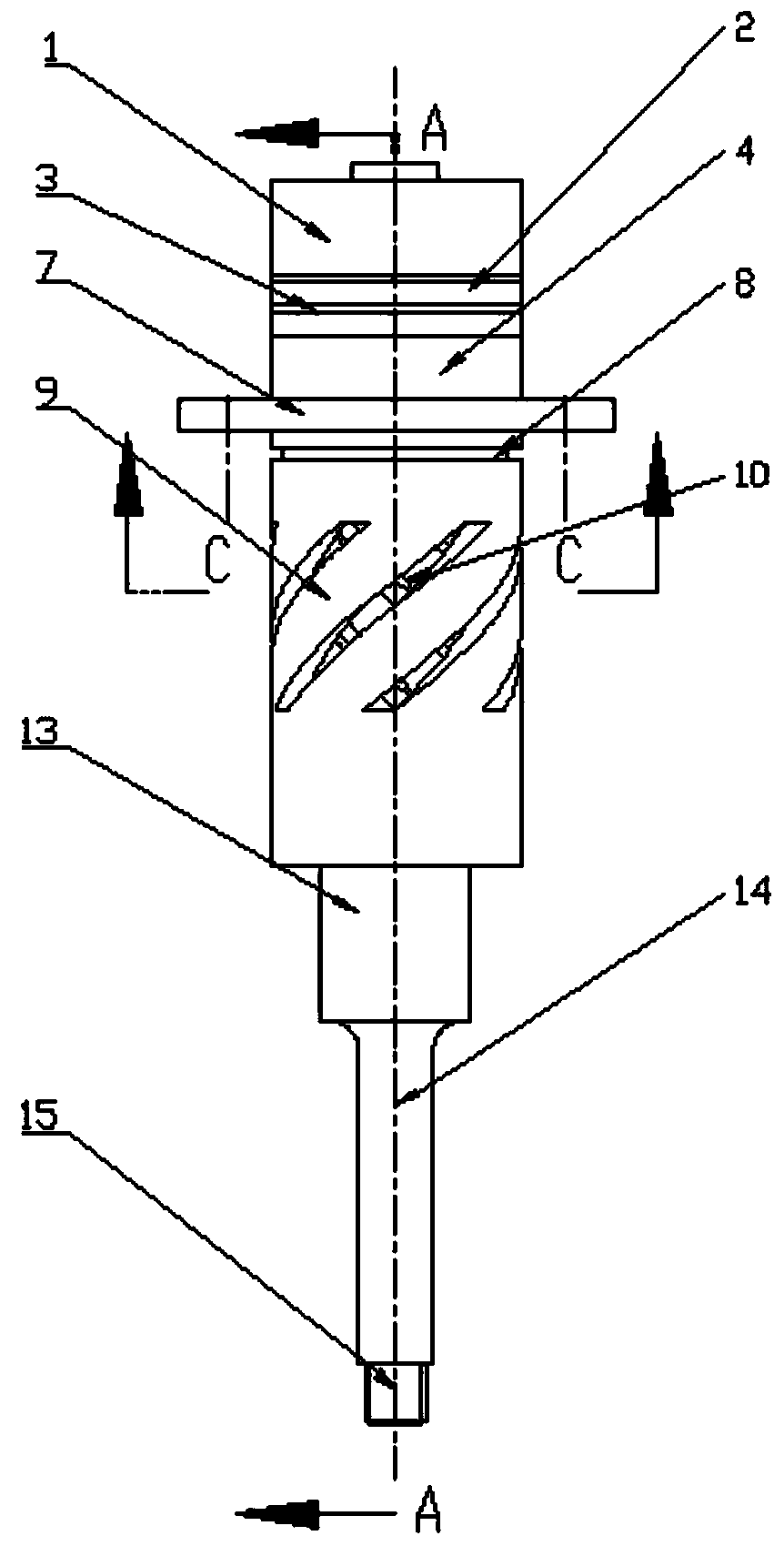 A longitudinal torsional ultrasonic vibration processing device