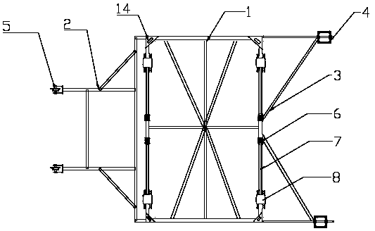Lifting and lowering auxiliary device for drag system in experimental tank