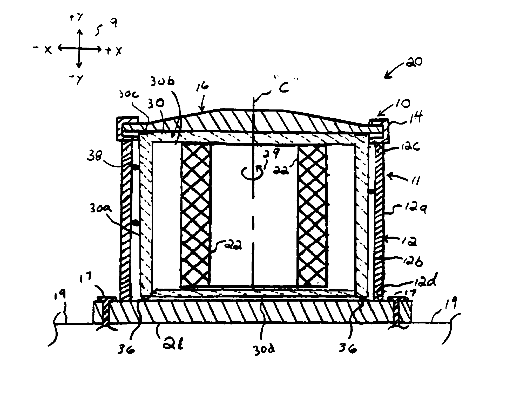 Energy-absorbing housing for high-speed flywheels