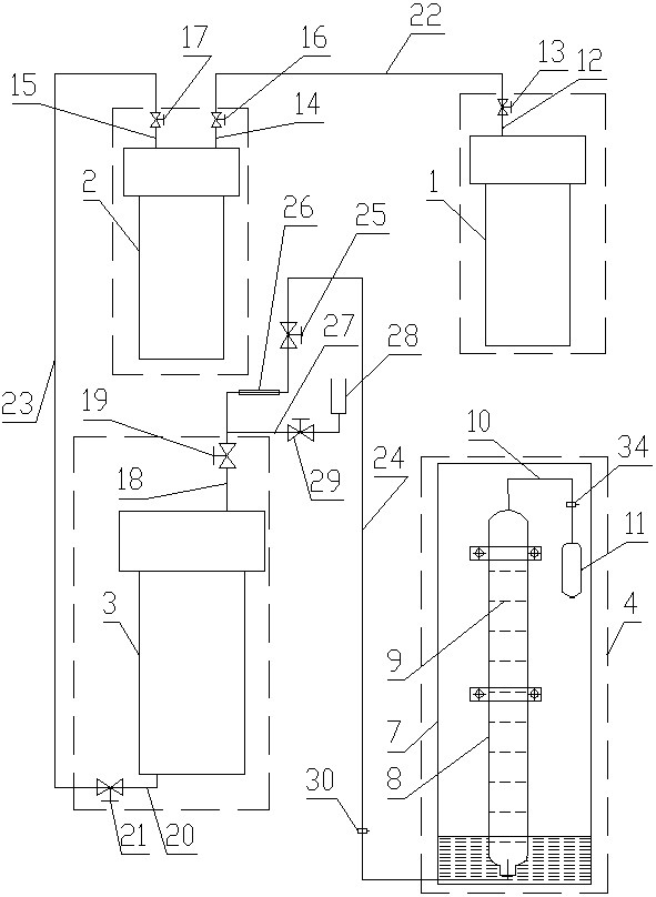 Measuring system and method for hydrogen sulfide gas content in coal seam