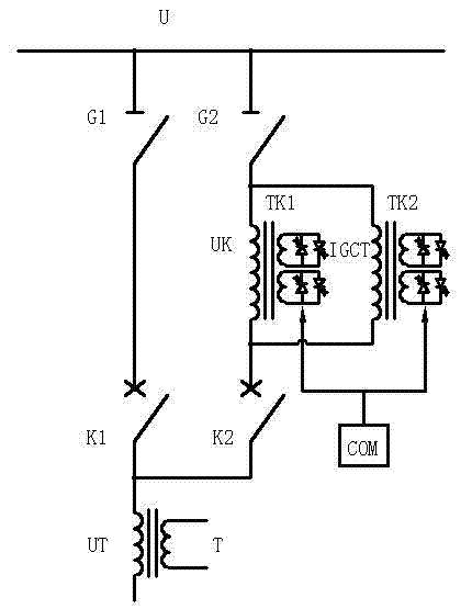 No-load closing inrush current and overvoltage suppression unit of ultrahigh-voltage transformer