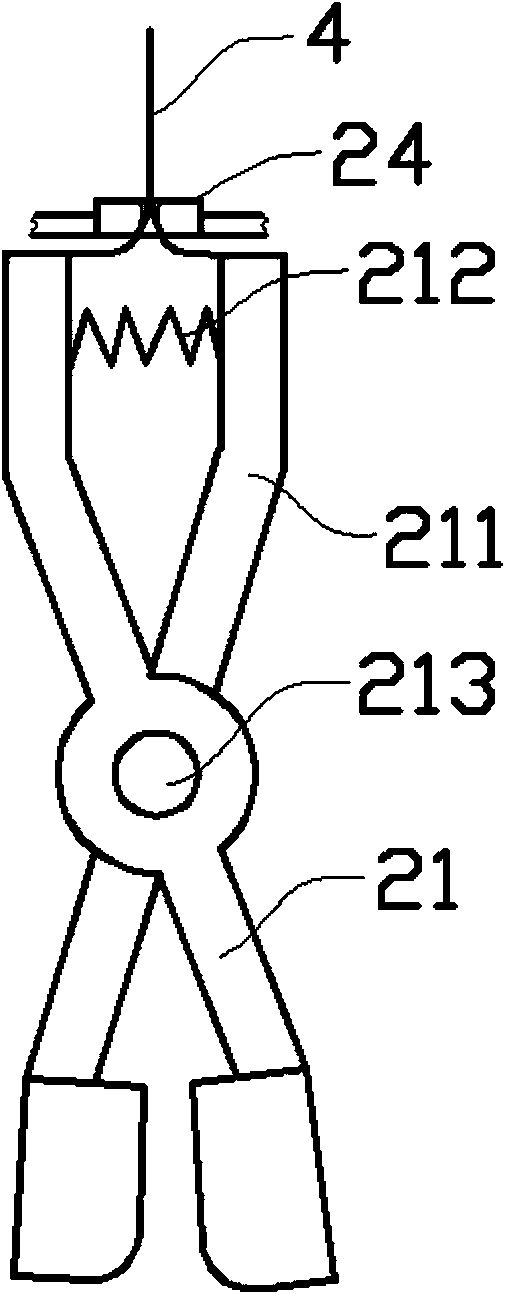 Metal hose detecting and clamping device