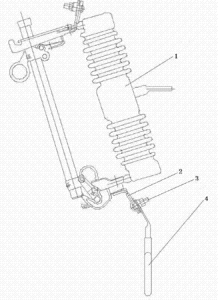 Grounding device for falling-type fuse