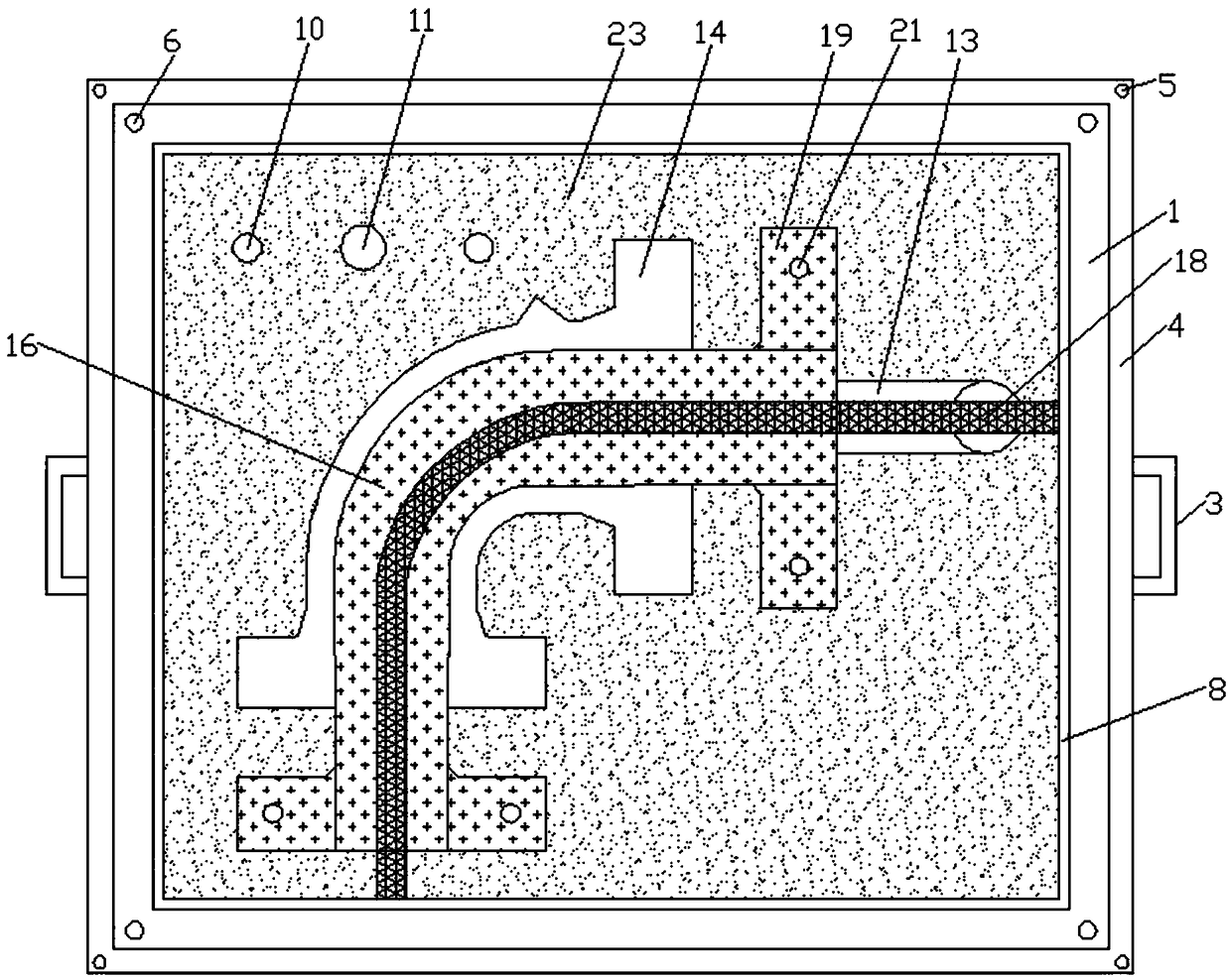 Sand box for sand casting of bent pipe and sand core of sand box