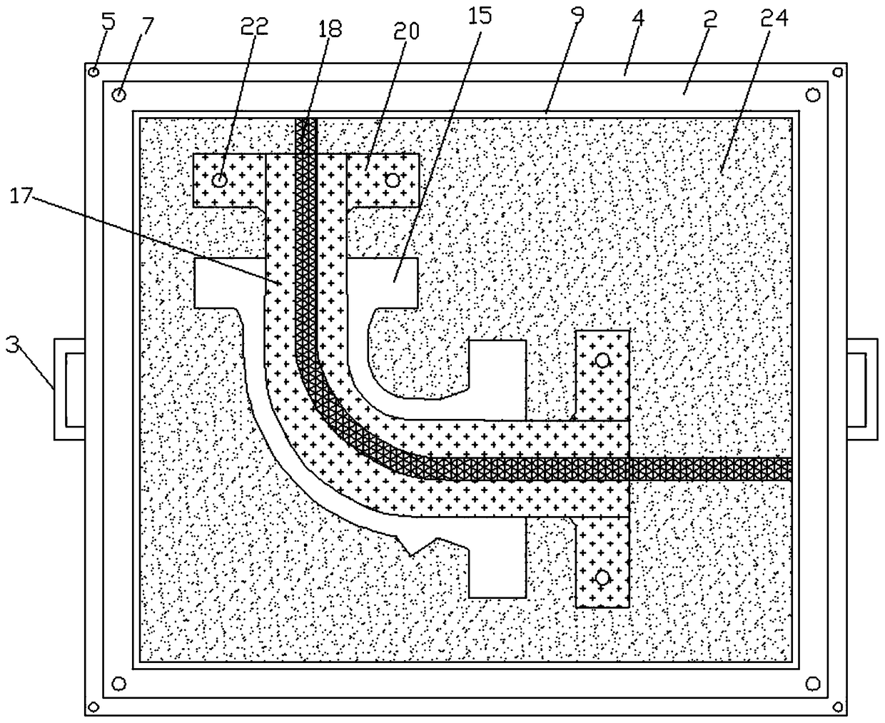 Sand box for sand casting of bent pipe and sand core of sand box