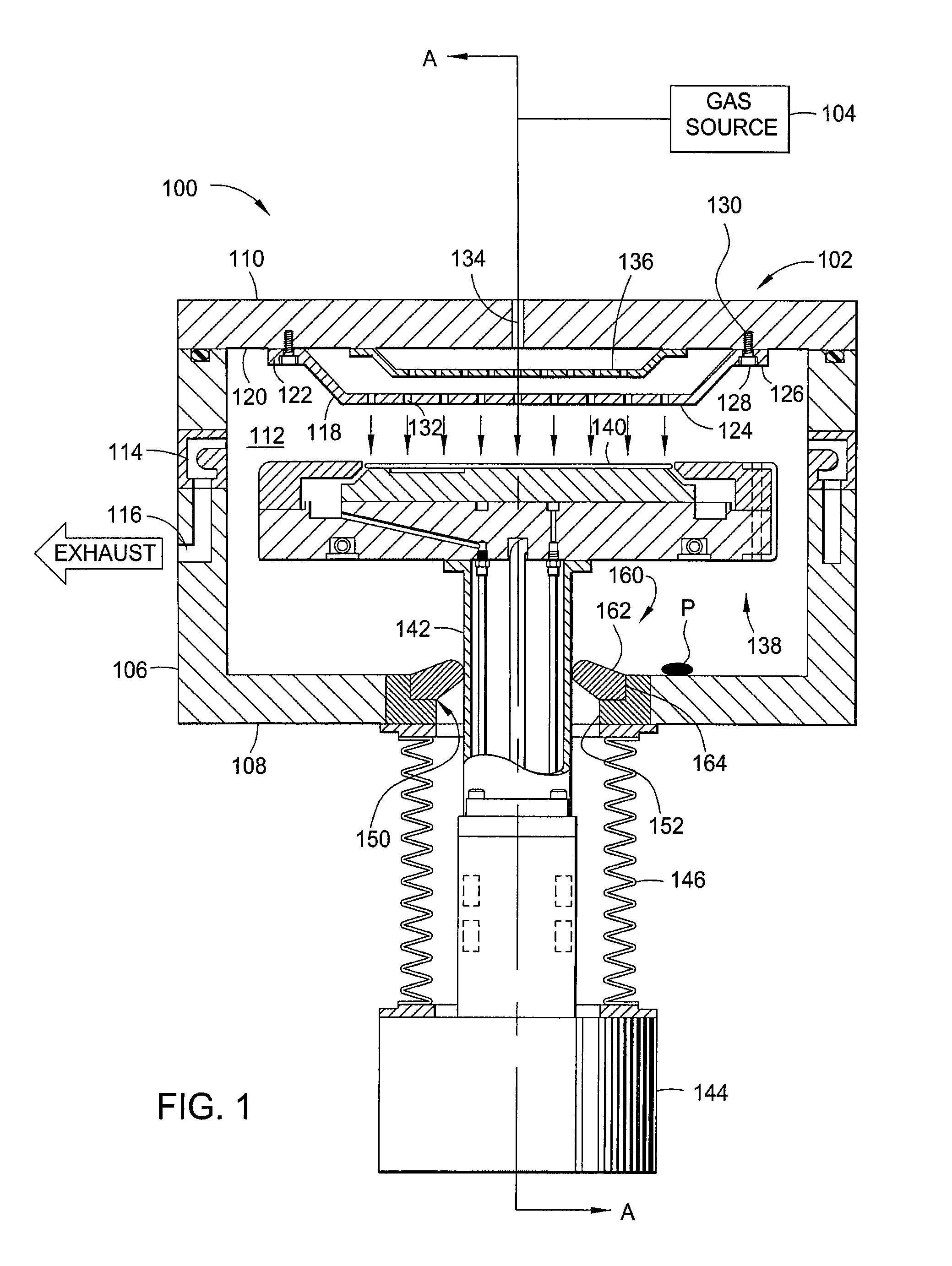 Apparatus for reducing entrapment of foreign matter along a moveable shaft of a substrate support