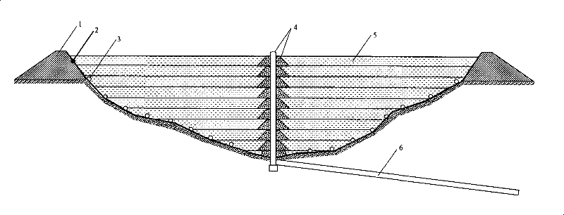 Dry method red mud storage yard drainage method and apparatus having forced drainage function