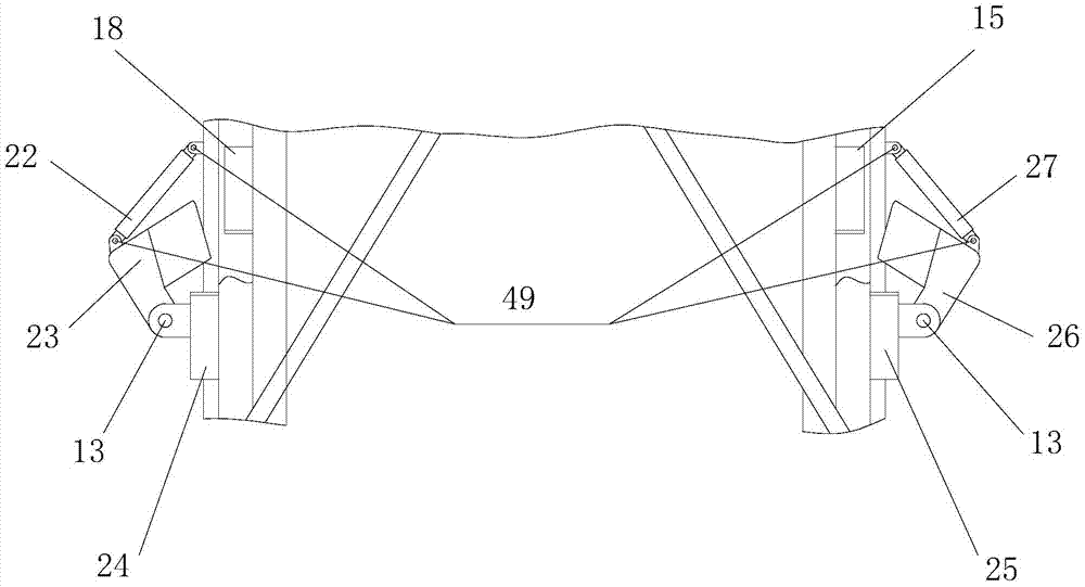 Three-section hydraulic telescopic sleeved headframe