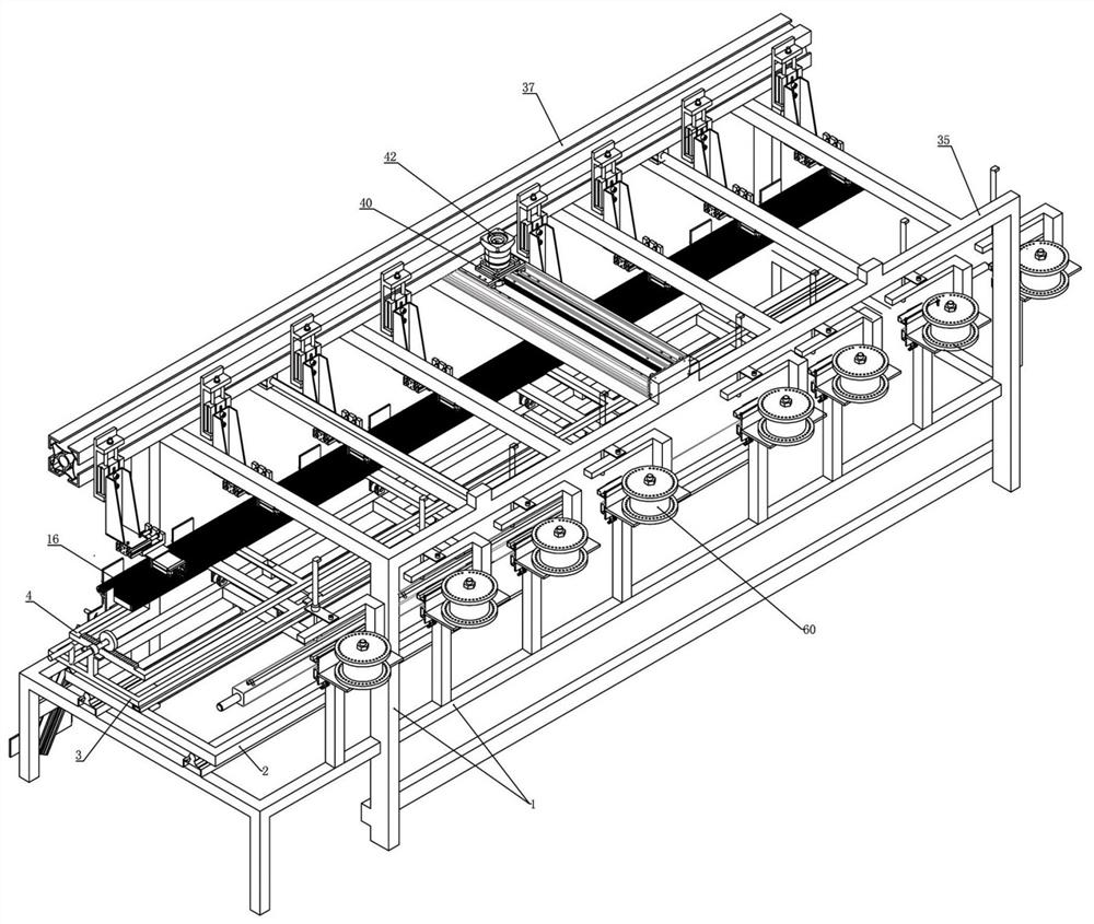 Full-automatic wire arranging machine for handmade carpet