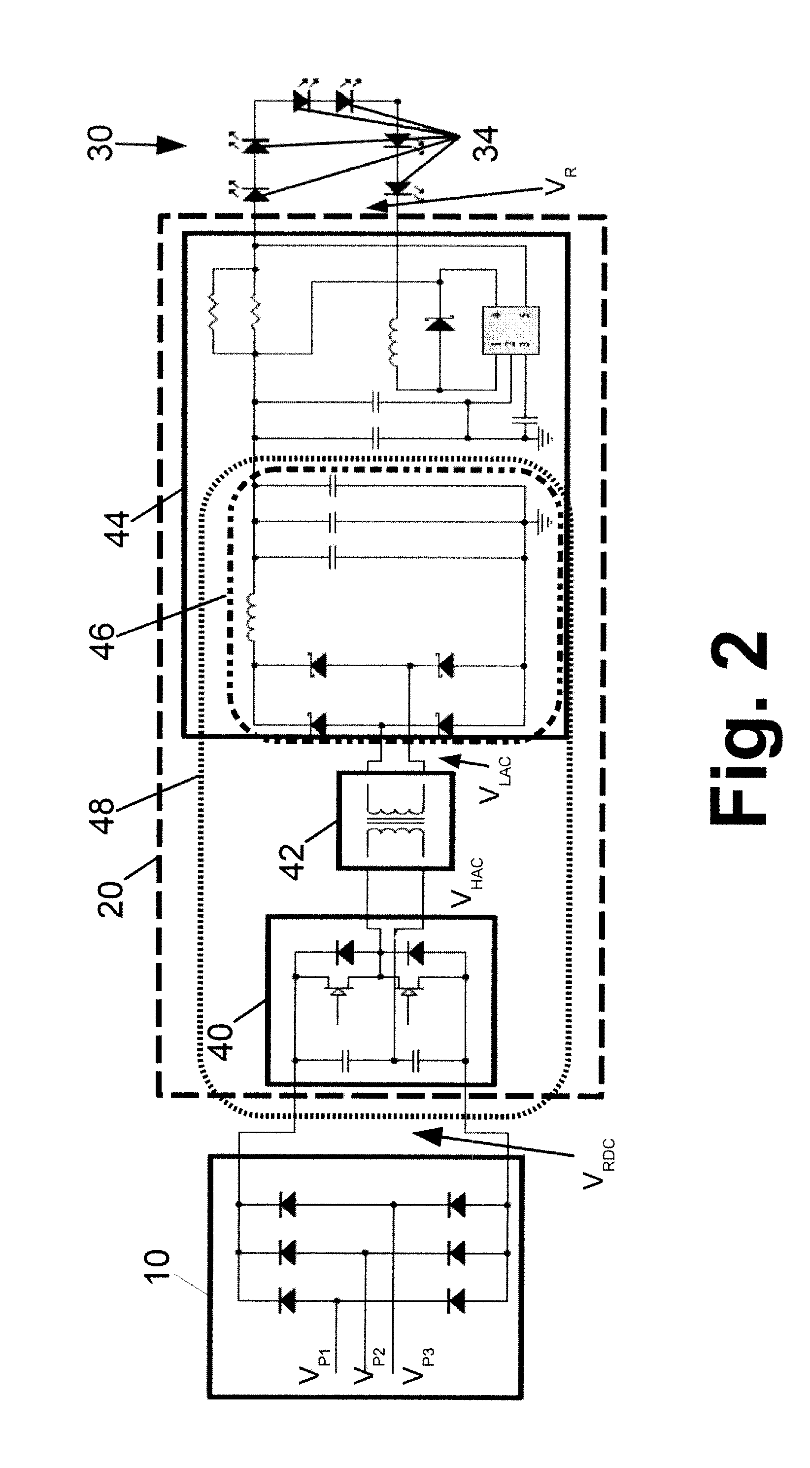 Three-phase LED power supply