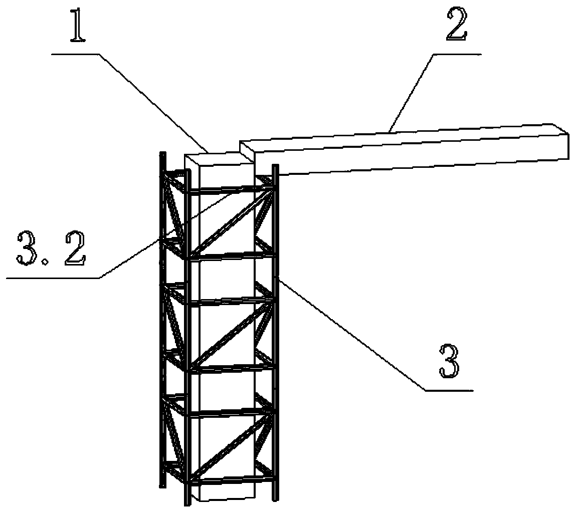 Independent support structure for prefabricated building construction and construction method