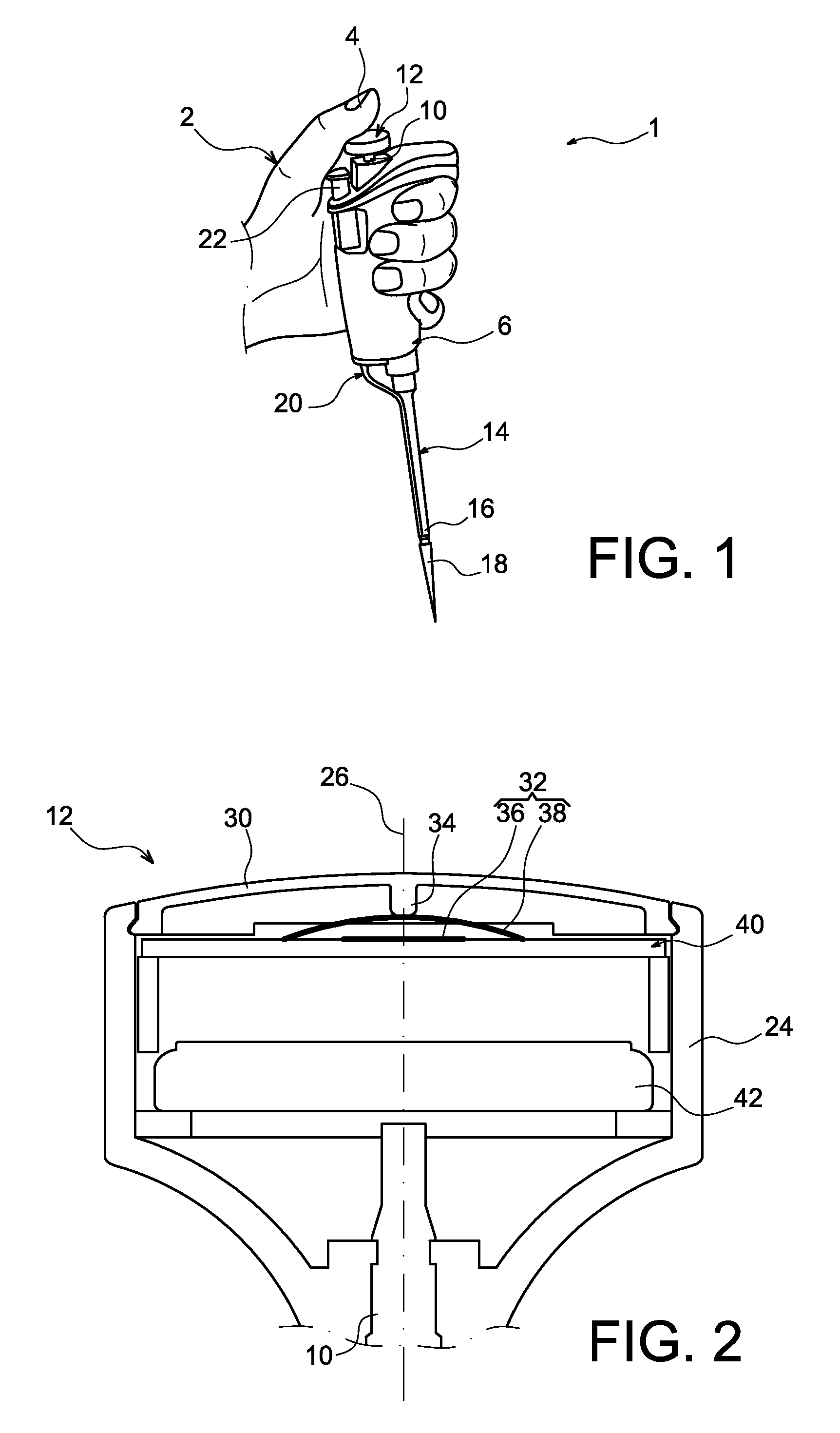 Sampling pipette which detects the passage of the piston through a predetermined position