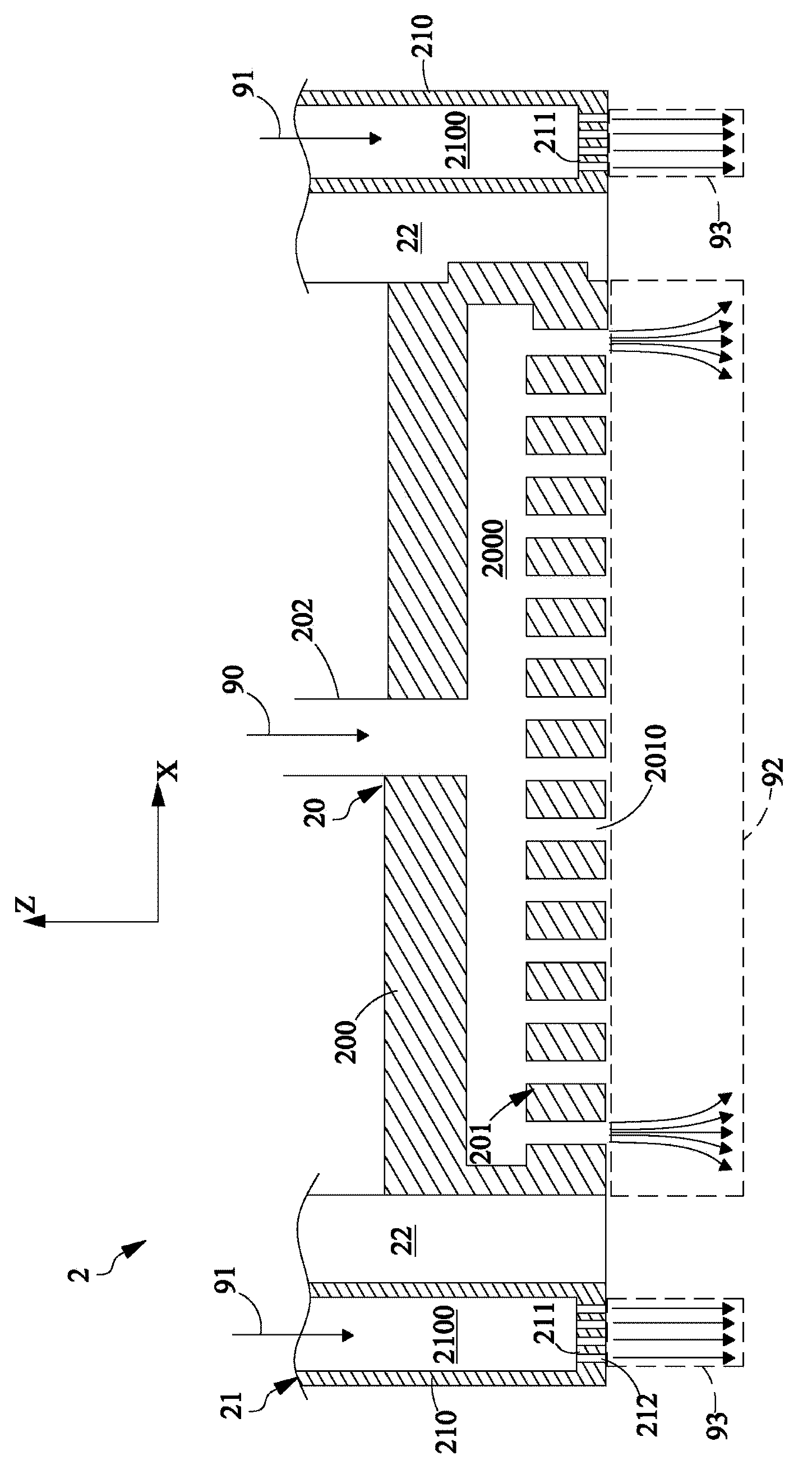 Gas Shower Device Having Gas Curtain And Apparatus For Depositing Film Using The Same