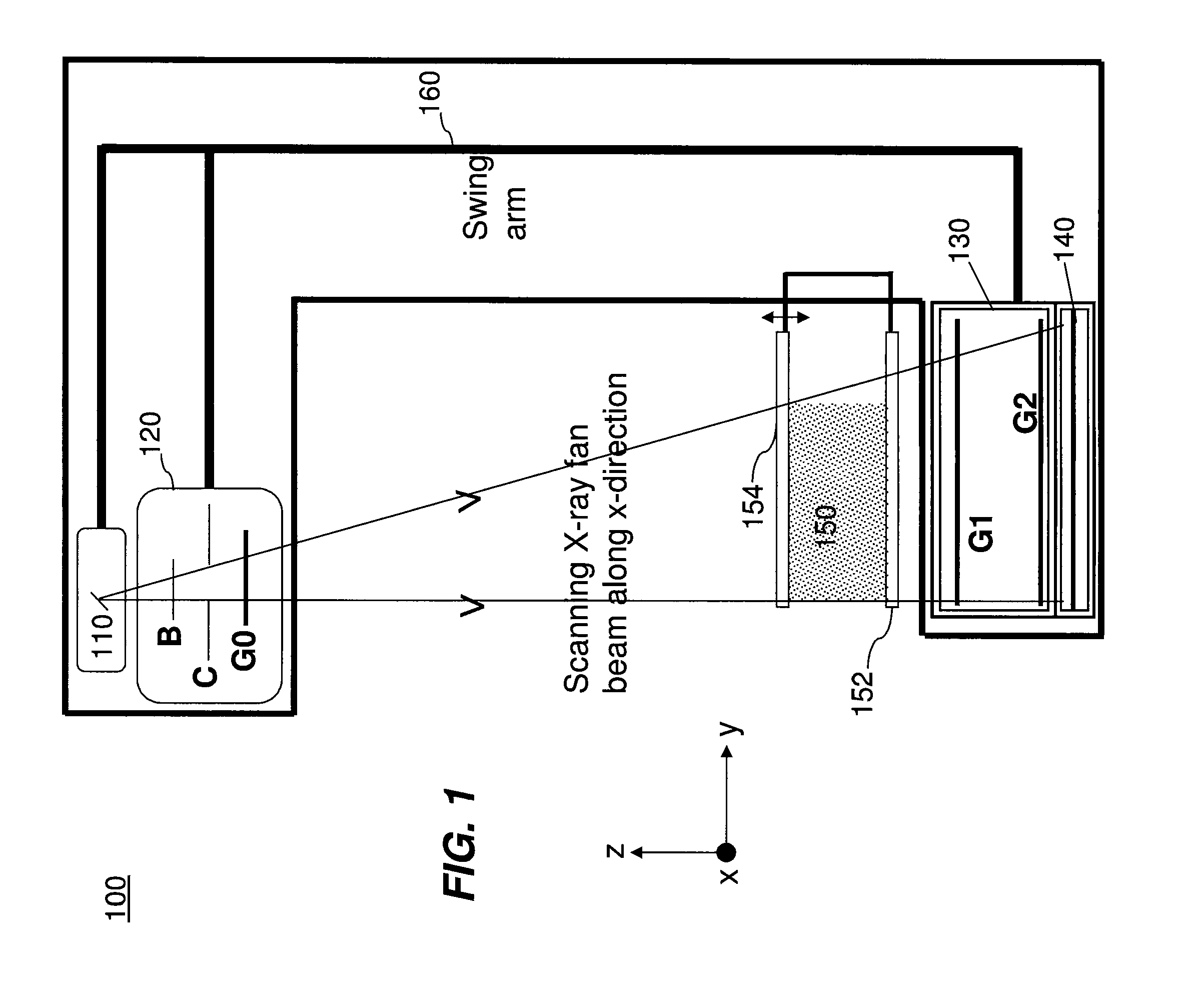 Hybrid slot-scanning grating-based differential phase contrast imaging system for medical radiographic imaging