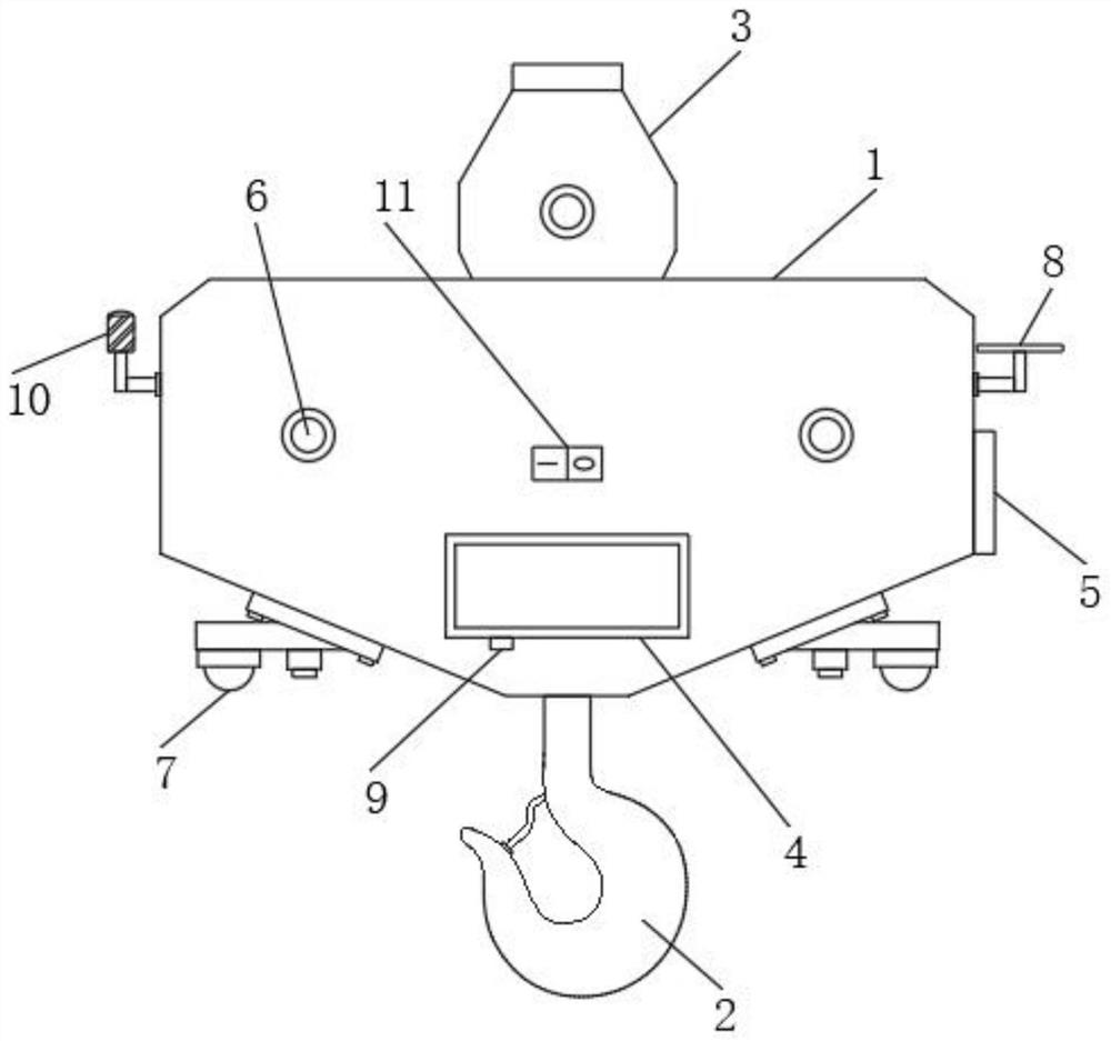 High-precision lifting hook connecting structure for tower crane