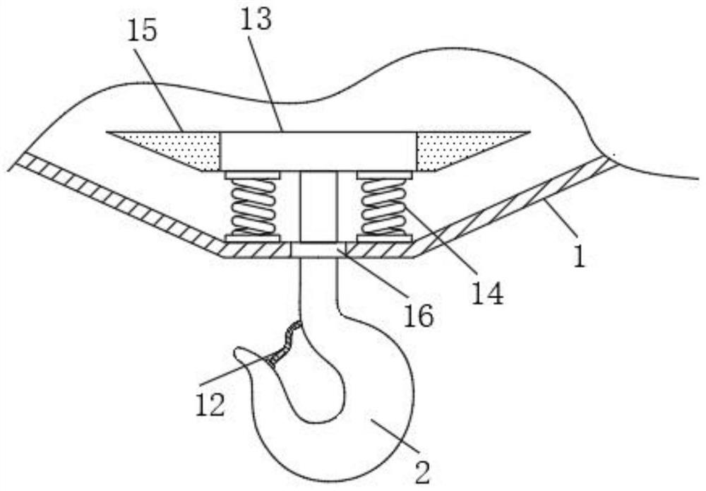 High-precision lifting hook connecting structure for tower crane