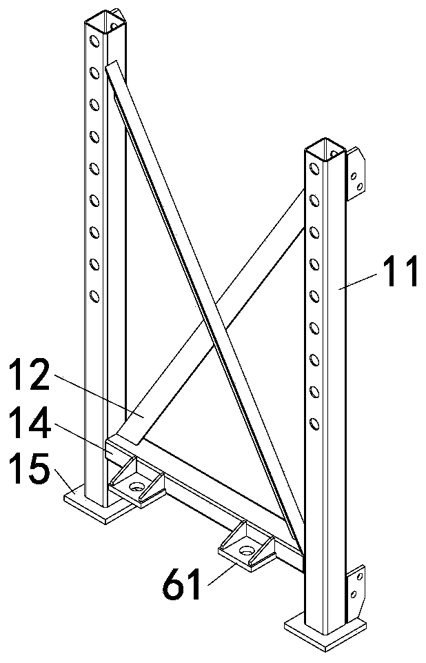 Supporting platform of reinforced concrete supporting beam and using method thereof