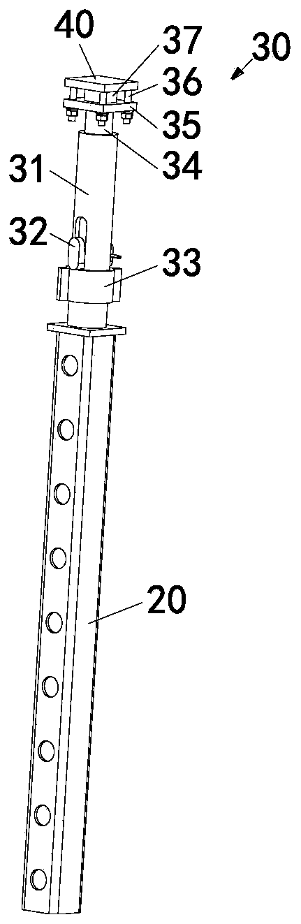 Supporting platform of reinforced concrete supporting beam and using method thereof