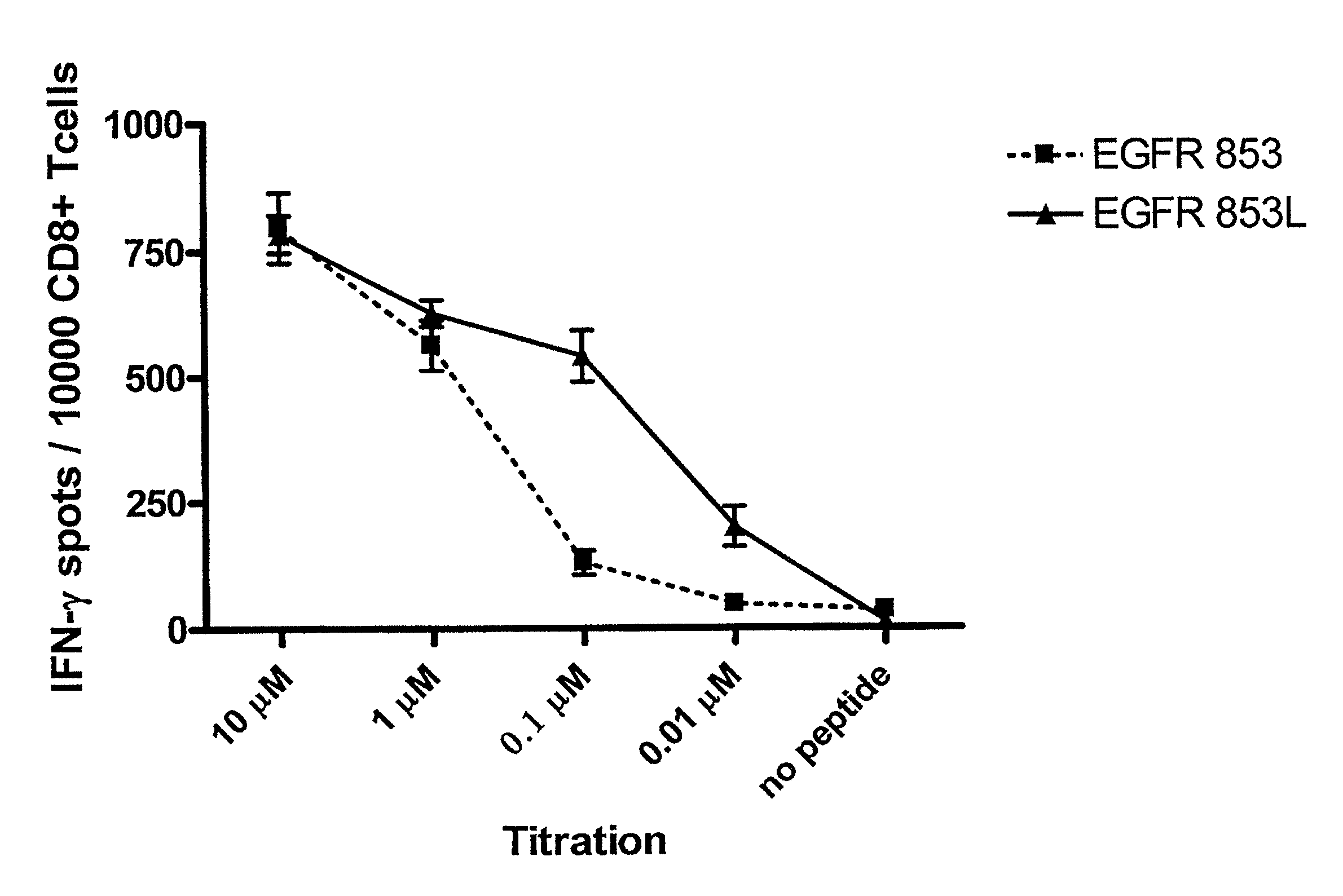 Cytotoxic T cell defined EGFR peptide and an optimized derivative peptide