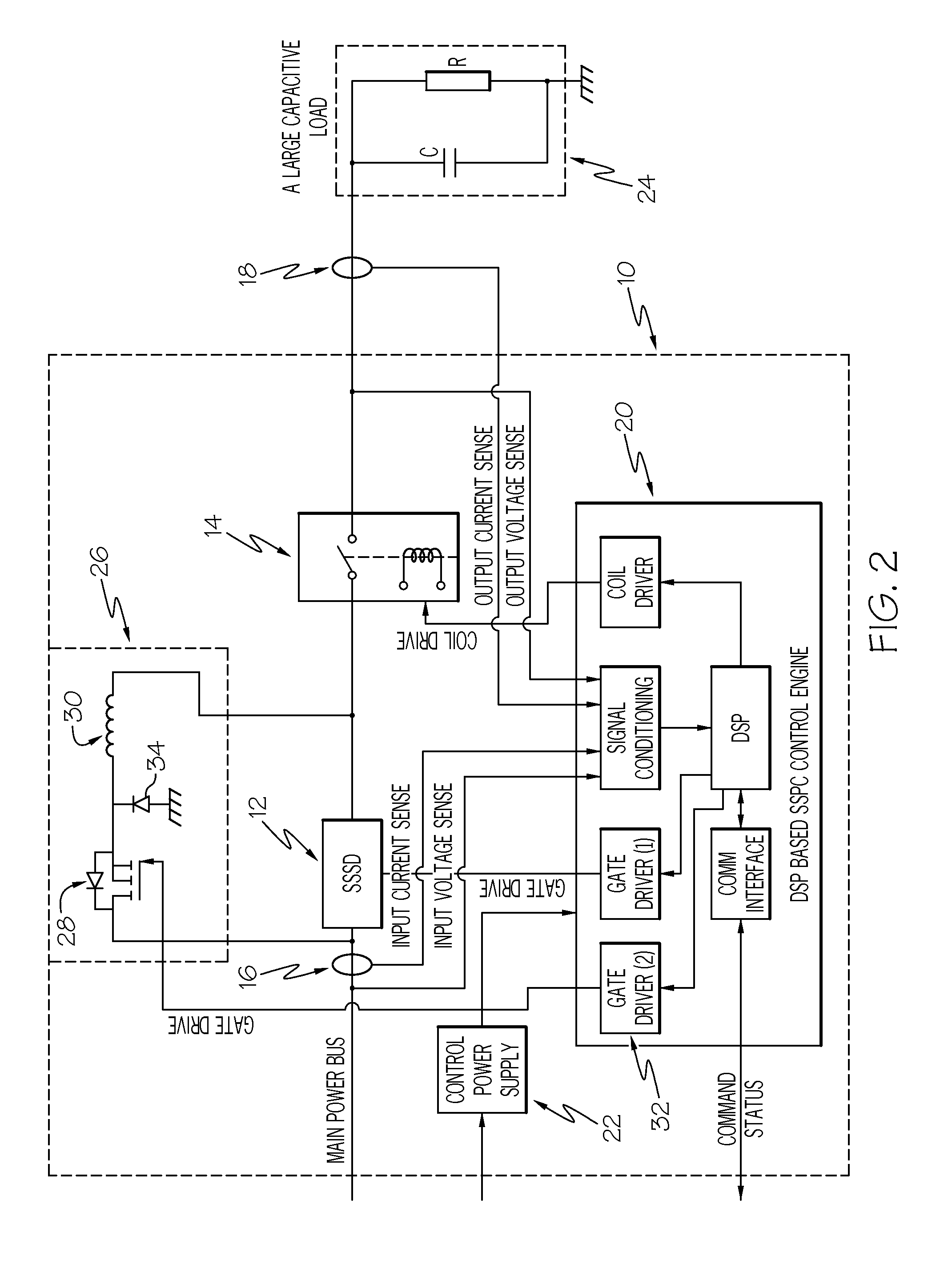 High power DC SSPC with capability of soft turn-on large capacitive loads