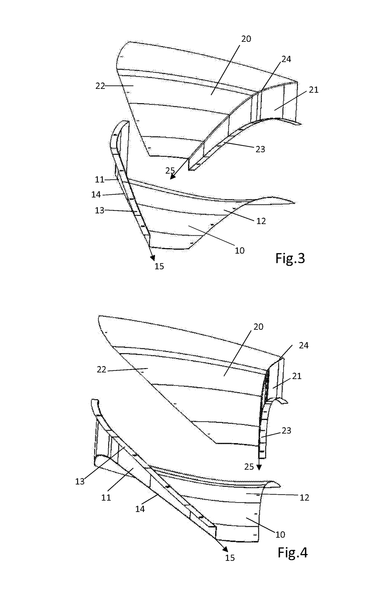 Aerofoil body with integral curved spar-cover