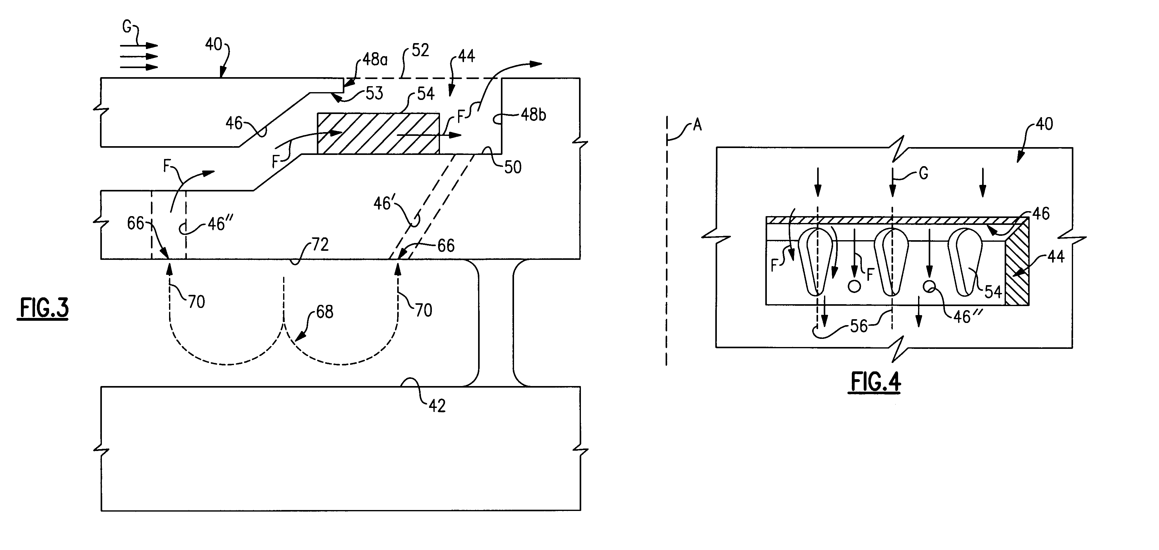 Refractory metal core main body trench