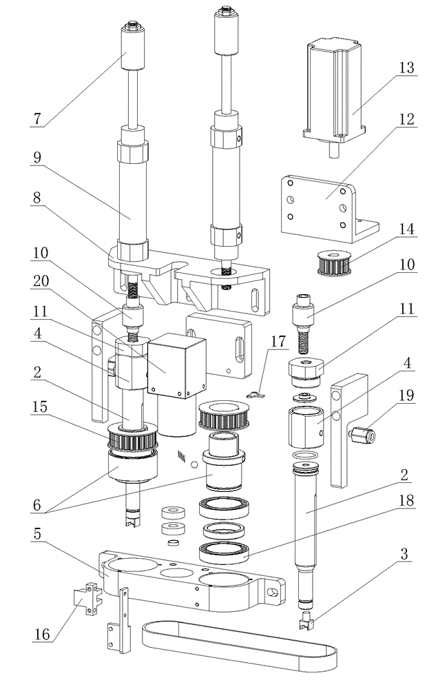 Head component insertion mechanism of full-angle component insertion machine