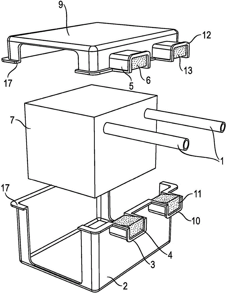 Household Device With A Vibration-Damped Pipeline And Method For Producing The Same