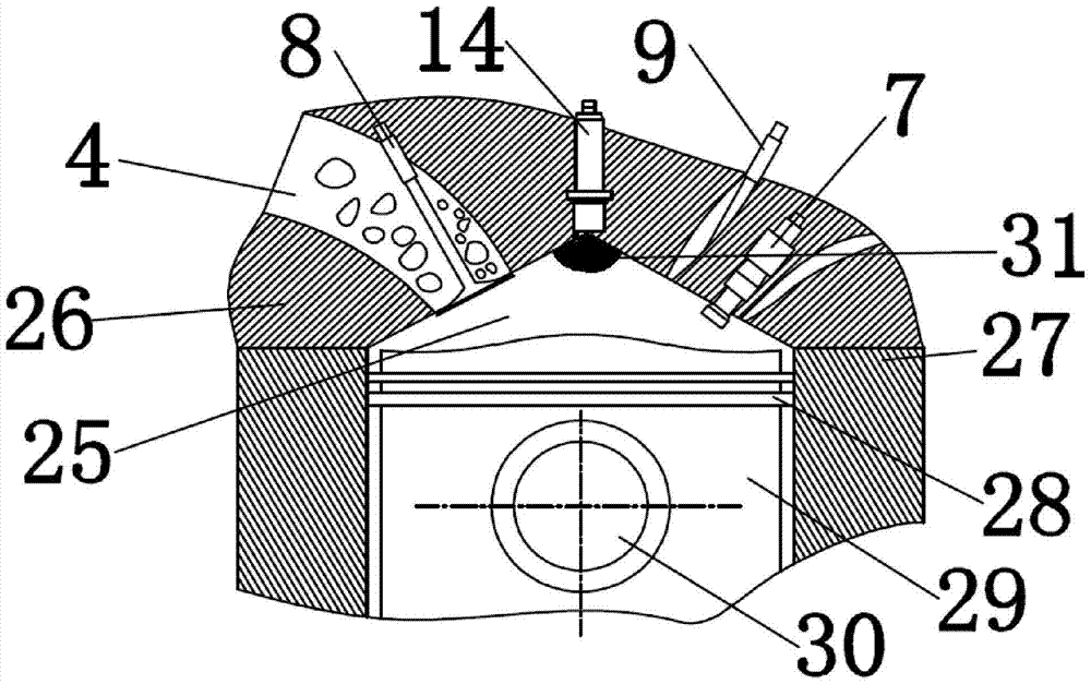 Compound injection dual fuel internal combustion engine variable egr intake system and method