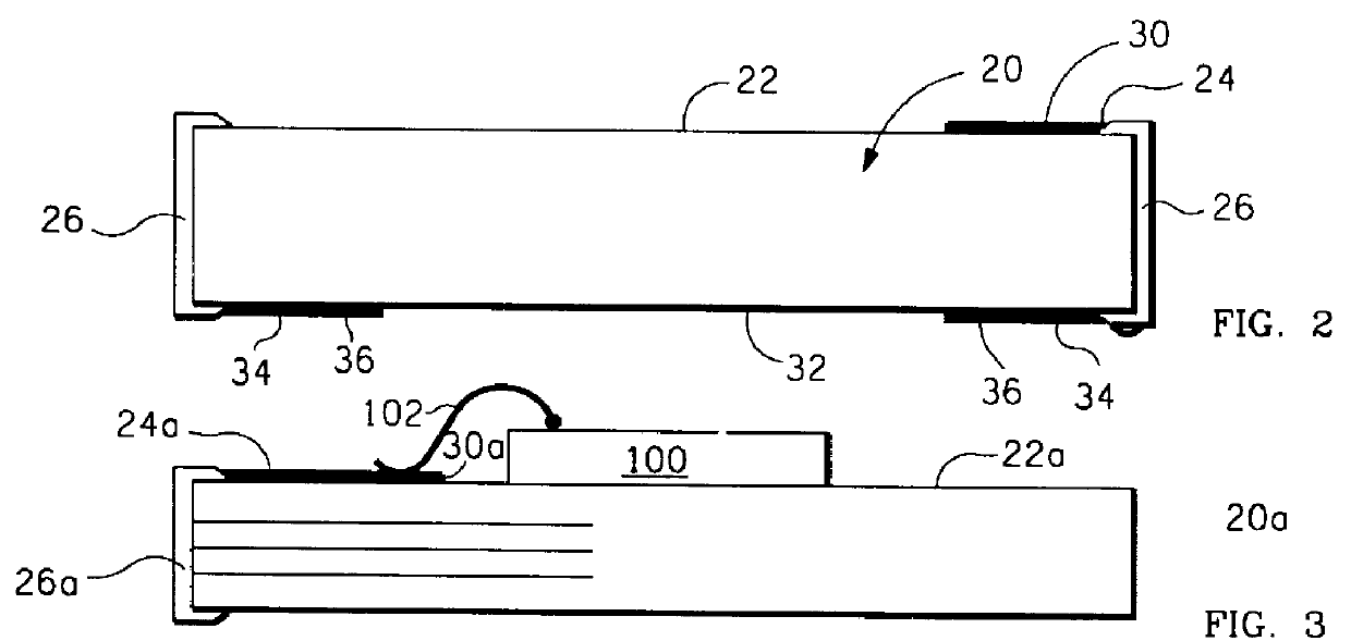 Monolithic integrated multiple electronic components internally interconnected and externally connected by conductive side castellations to the monolith that are of varying width particularly monolithic multiple capacitors