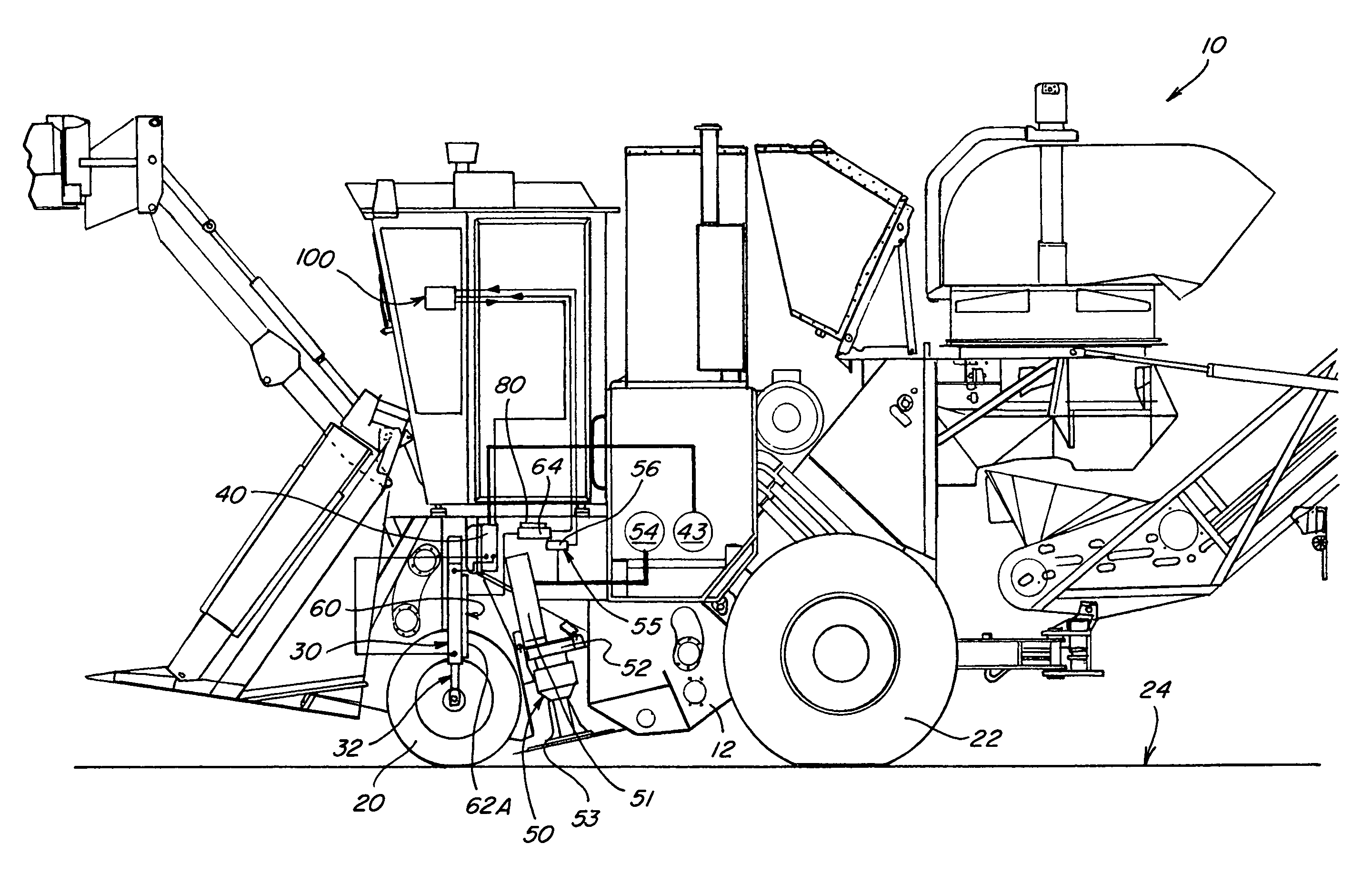 System and method for controlling the base cutter height of a sugar cane harvester