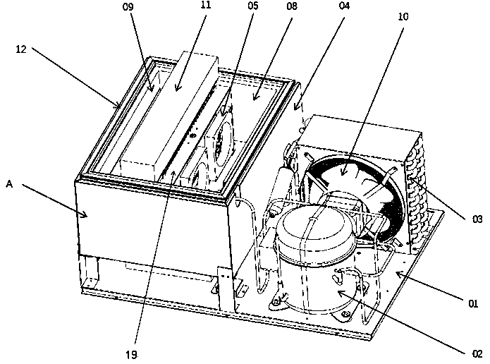 Integral refrigerating unit capable of being used in vending machine