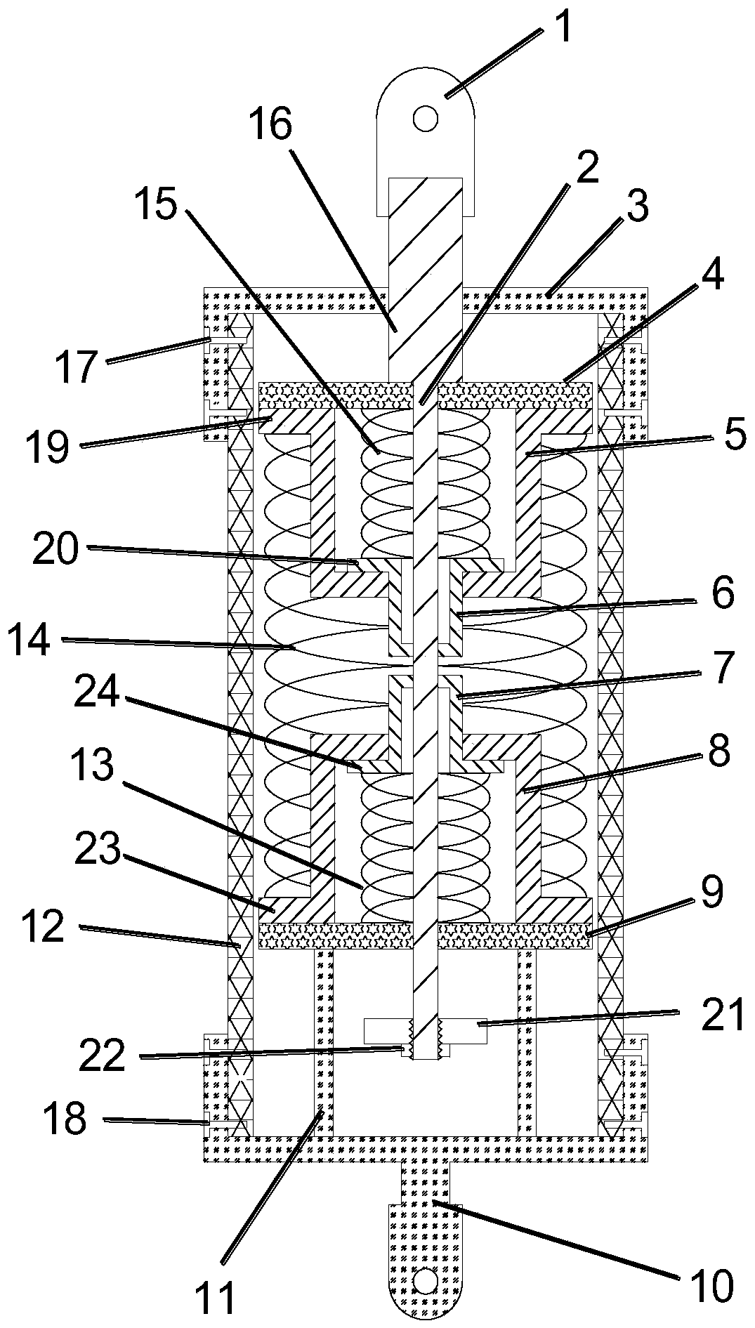 Self-resetting device with capacity of multi-stage rigidity self-adjustment