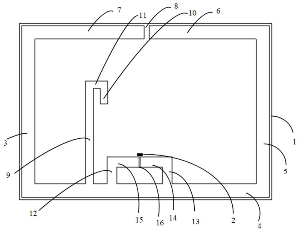 Double-frequency-point ultrahigh-frequency broadband tag antenna