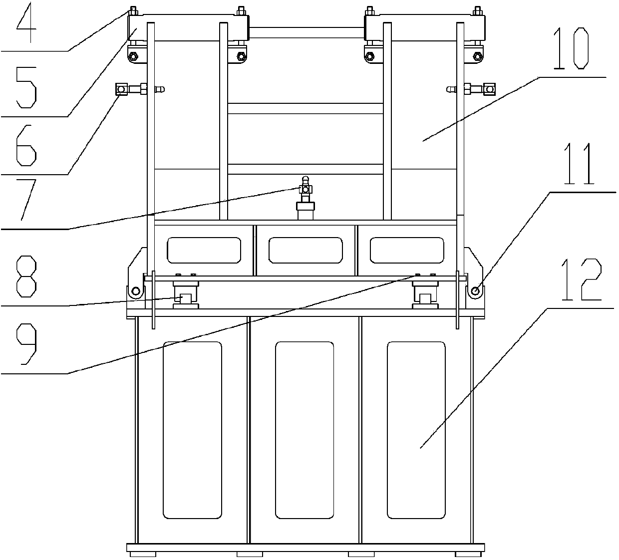 Welding support structure for back tail seat of engineering vehicle