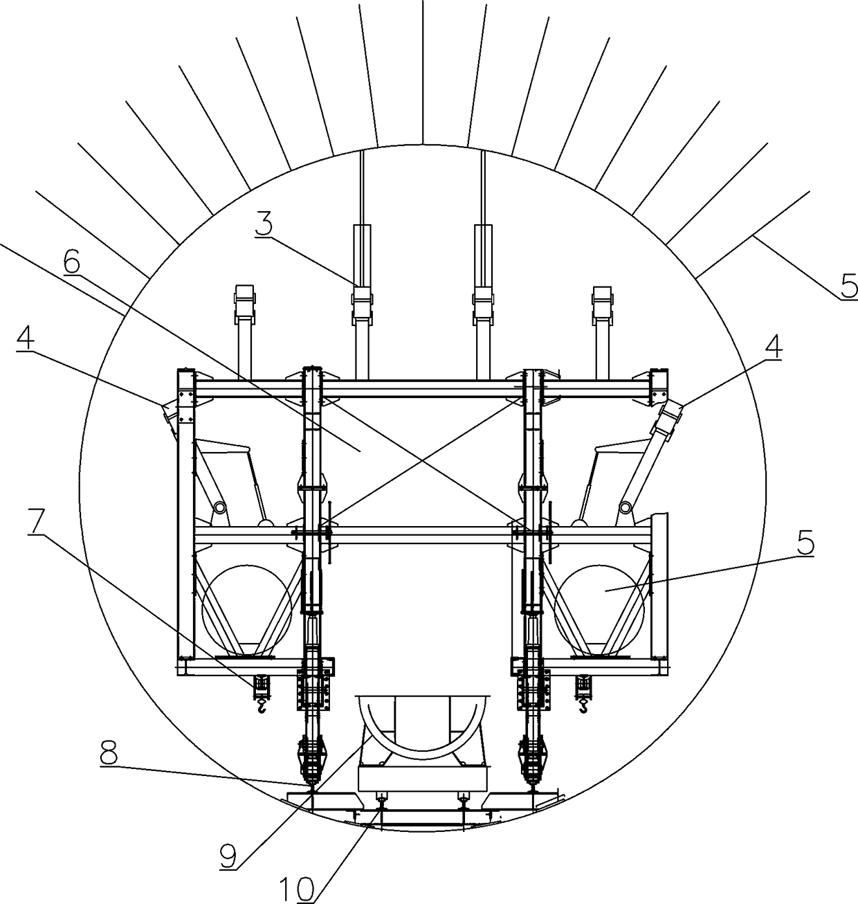 Tunnel anchor rod grouting construction trolley