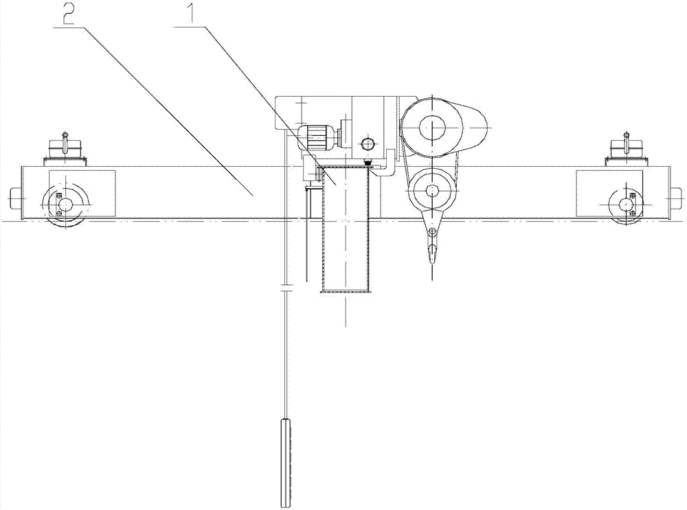 Beam crane with overhead corner trolley