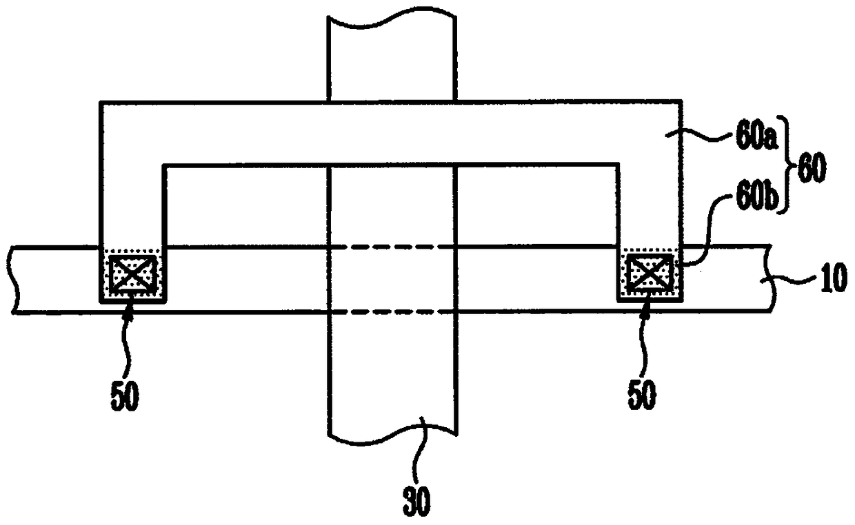 Circuit structure for repair and flat panel display device having such circuit structure