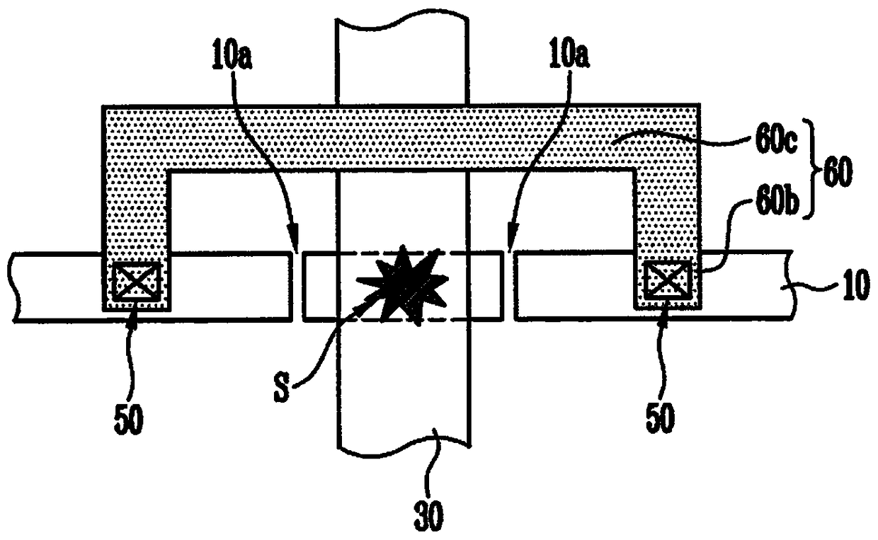 Circuit structure for repair and flat panel display device having such circuit structure