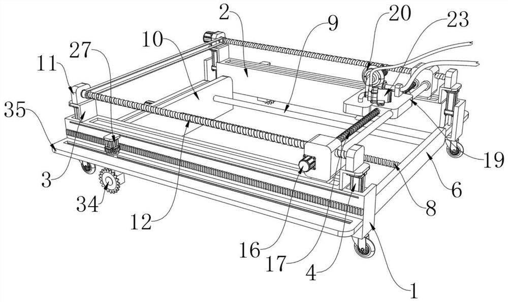 Construction device for building workshop emery floor and using method thereof