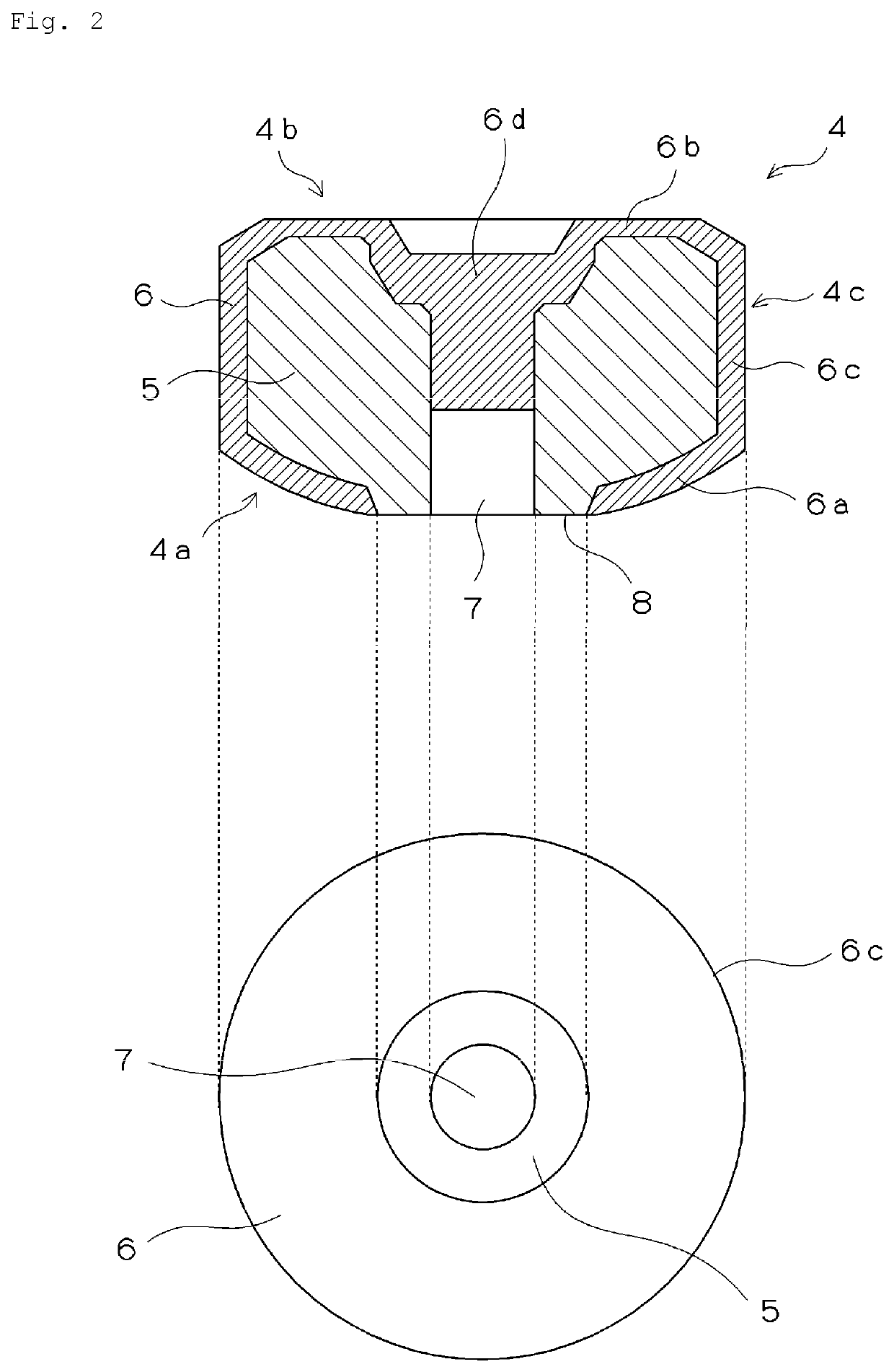 Semispherical shoe for swash plate compressor and swash plate compressor